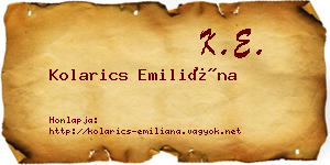 Kolarics Emiliána névjegykártya